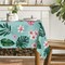 Summer Tablecloth 60×84 Inch Rectangle – Tropical Flower & Monstera Green Washable Table Cover for Parties, Picnics, and Seasonal Dinner Décor